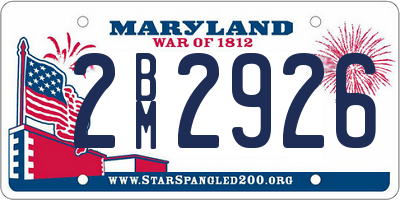 MD license plate 2BM2926