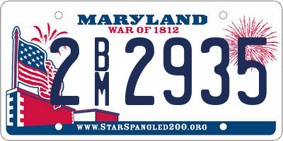 MD license plate 2BM2935