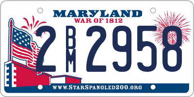 MD license plate 2BM2958