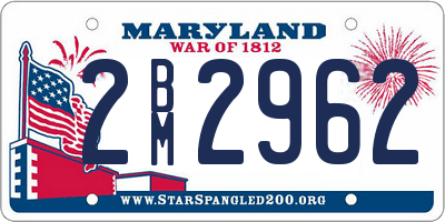 MD license plate 2BM2962