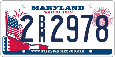MD license plate 2BM2978