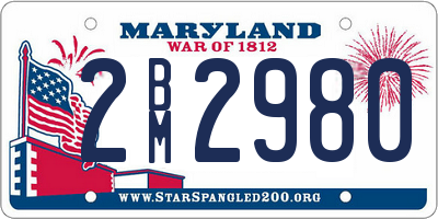 MD license plate 2BM2980