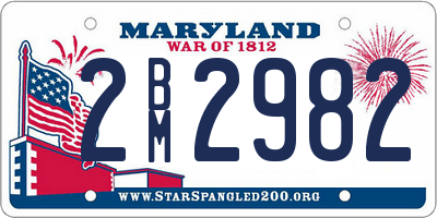 MD license plate 2BM2982