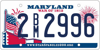 MD license plate 2BM2996