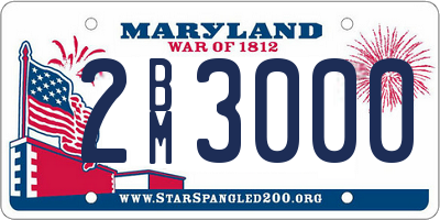 MD license plate 2BM3000