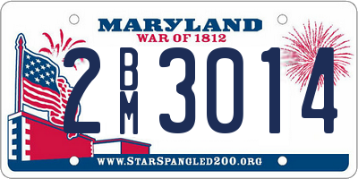 MD license plate 2BM3014