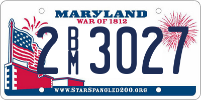 MD license plate 2BM3027