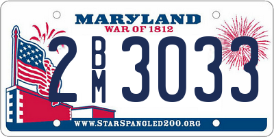 MD license plate 2BM3033