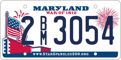 MD license plate 2BM3054