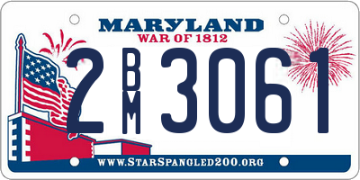 MD license plate 2BM3061