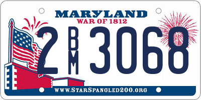MD license plate 2BM3068