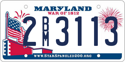 MD license plate 2BM3113