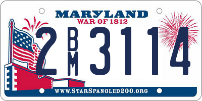 MD license plate 2BM3114