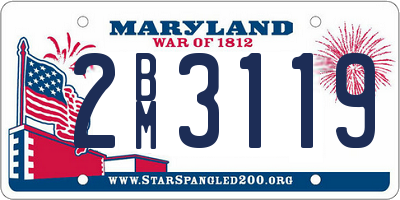 MD license plate 2BM3119