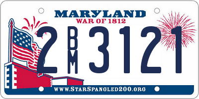 MD license plate 2BM3121