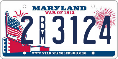 MD license plate 2BM3124