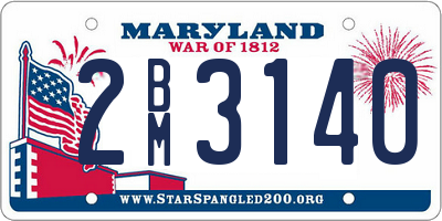 MD license plate 2BM3140