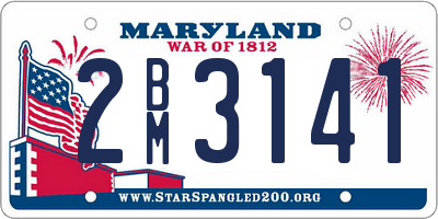 MD license plate 2BM3141