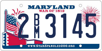 MD license plate 2BM3145