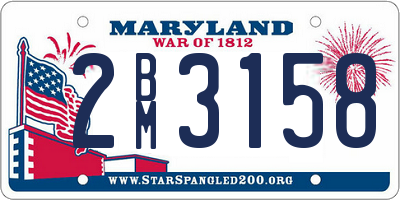 MD license plate 2BM3158