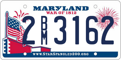 MD license plate 2BM3162