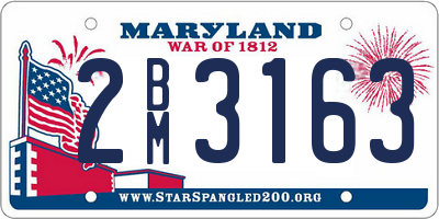 MD license plate 2BM3163
