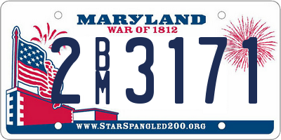 MD license plate 2BM3171