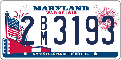 MD license plate 2BM3193