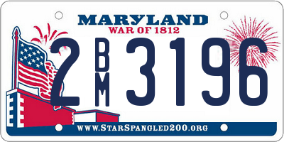 MD license plate 2BM3196