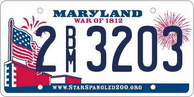 MD license plate 2BM3203