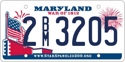 MD license plate 2BM3205