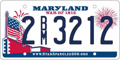 MD license plate 2BM3212