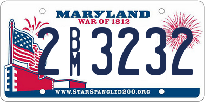MD license plate 2BM3232