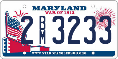 MD license plate 2BM3233