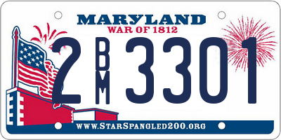MD license plate 2BM3301