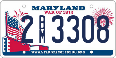 MD license plate 2BM3308