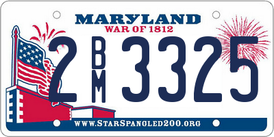 MD license plate 2BM3325