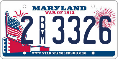 MD license plate 2BM3326