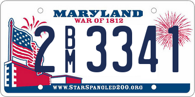 MD license plate 2BM3341