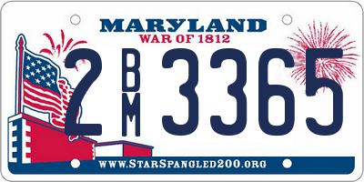 MD license plate 2BM3365