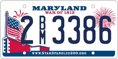 MD license plate 2BM3386