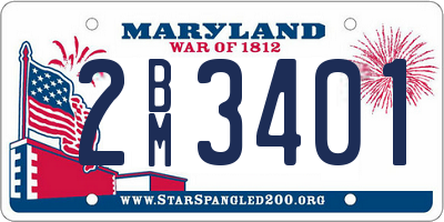 MD license plate 2BM3401