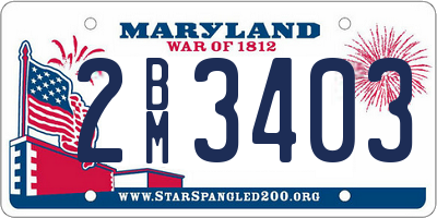 MD license plate 2BM3403