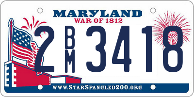 MD license plate 2BM3418