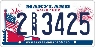 MD license plate 2BM3425