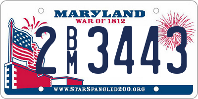 MD license plate 2BM3443