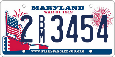 MD license plate 2BM3454