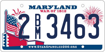 MD license plate 2BM3463