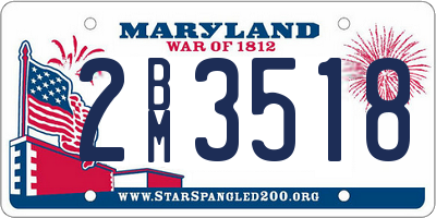 MD license plate 2BM3518