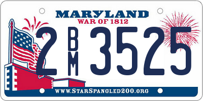 MD license plate 2BM3525